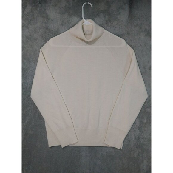 Banana Republic Sweater Womens Large Cream Merino Wool Turtleneck Pullover - Picture 1 of 8